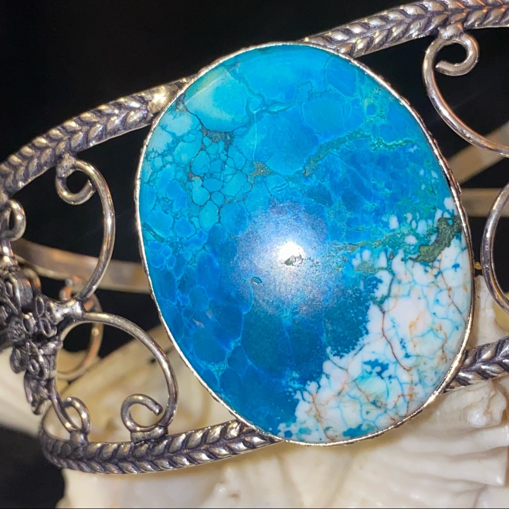 Stunning Chrysocolla Natural Gemstone handcrafted cuff
